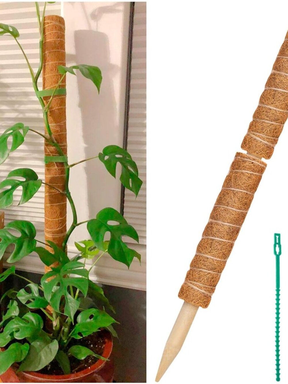 Coir Totem Pole for Climbing Plants, 2 Pcs 12'' Coir Moss Totem Stick